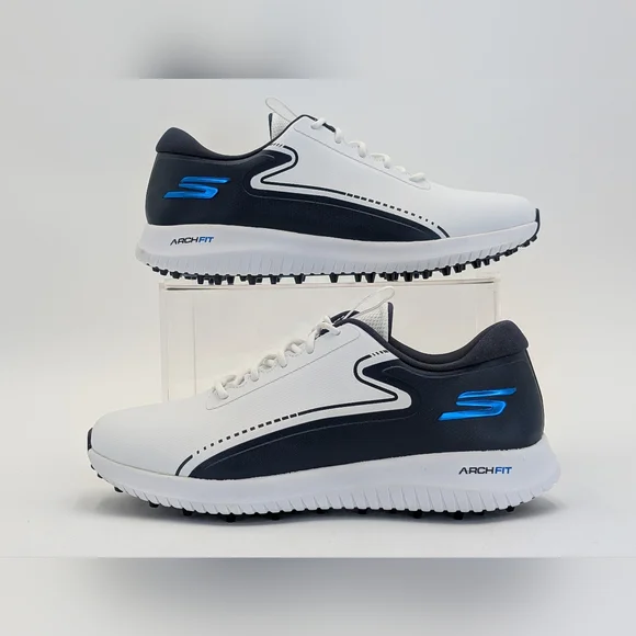 Skechers Go Golf Max 3 Size 9 ArchFit Waterproof Men's White and Navy Sneakers